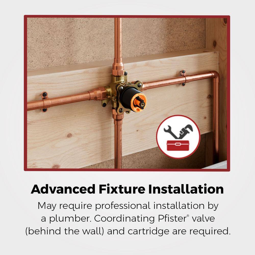 Polished Chrome Wall-Mounted Lever Valve Trim
