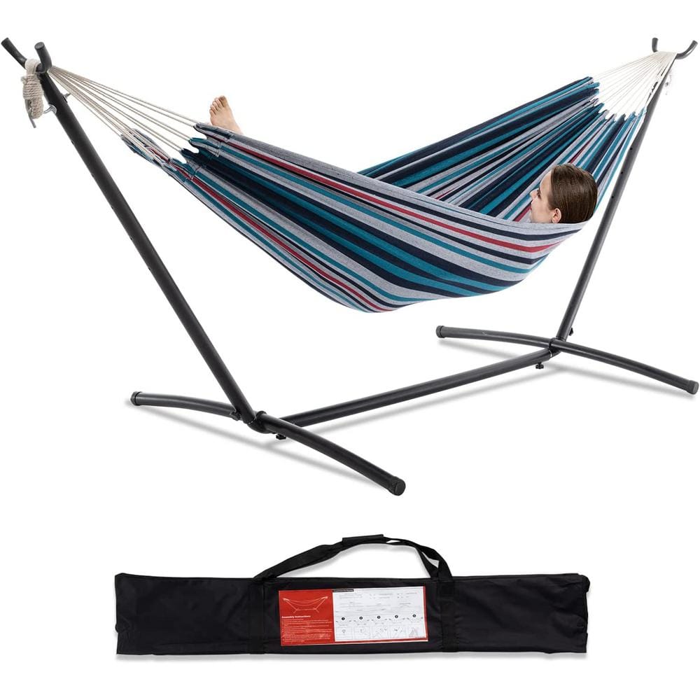 9 ft. Quilted Reversible Hammock, Capacity 2 People Standing Hammocks and P