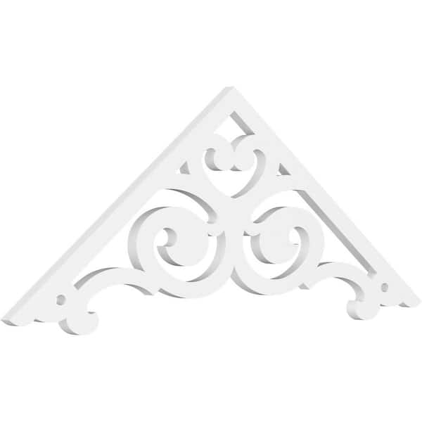 Ekena Millwork 1 in. x 48 in. x 18 in. (9/12) Pitch Hurley Gable Pediment Architectural Grade PVC Moulding