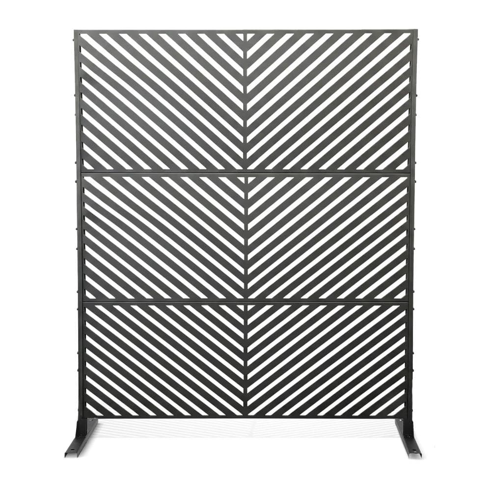 "No-Dig Freestanding Outdoor Metal Privacy Screen Panel 48""W x 75""H Coated Steel Decorative Fence Divider - Black" price history on PriceWatchPro