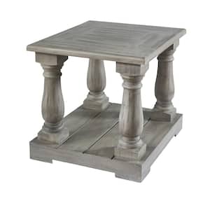 Baxter 27 in. Gray Square Pine End Table