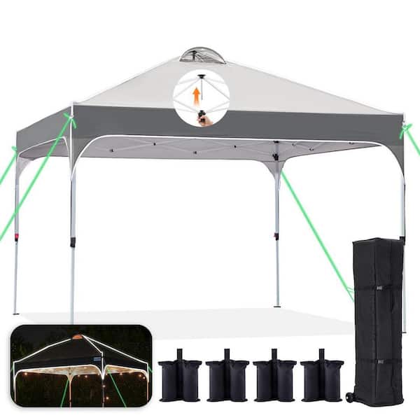 Yaheetech 3x3M Heavy Duty Pop Up Gazebo, Waterproof Commercial Shelter Tent, 500D Oxford, Steel Frame, With Wheeled Bag, 4 Weight Bags, Stakes & Ropes For Outdoor, Camping, Garden, Party, Beige