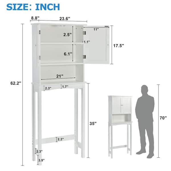 Hooseng Yeekar 16.1 in. W x 12.2 in. D x 63.5 in. H Metal and MDF  Freestanding 6-Tier Bathroom Shelf in Brown HS36832312 - The Home Depot