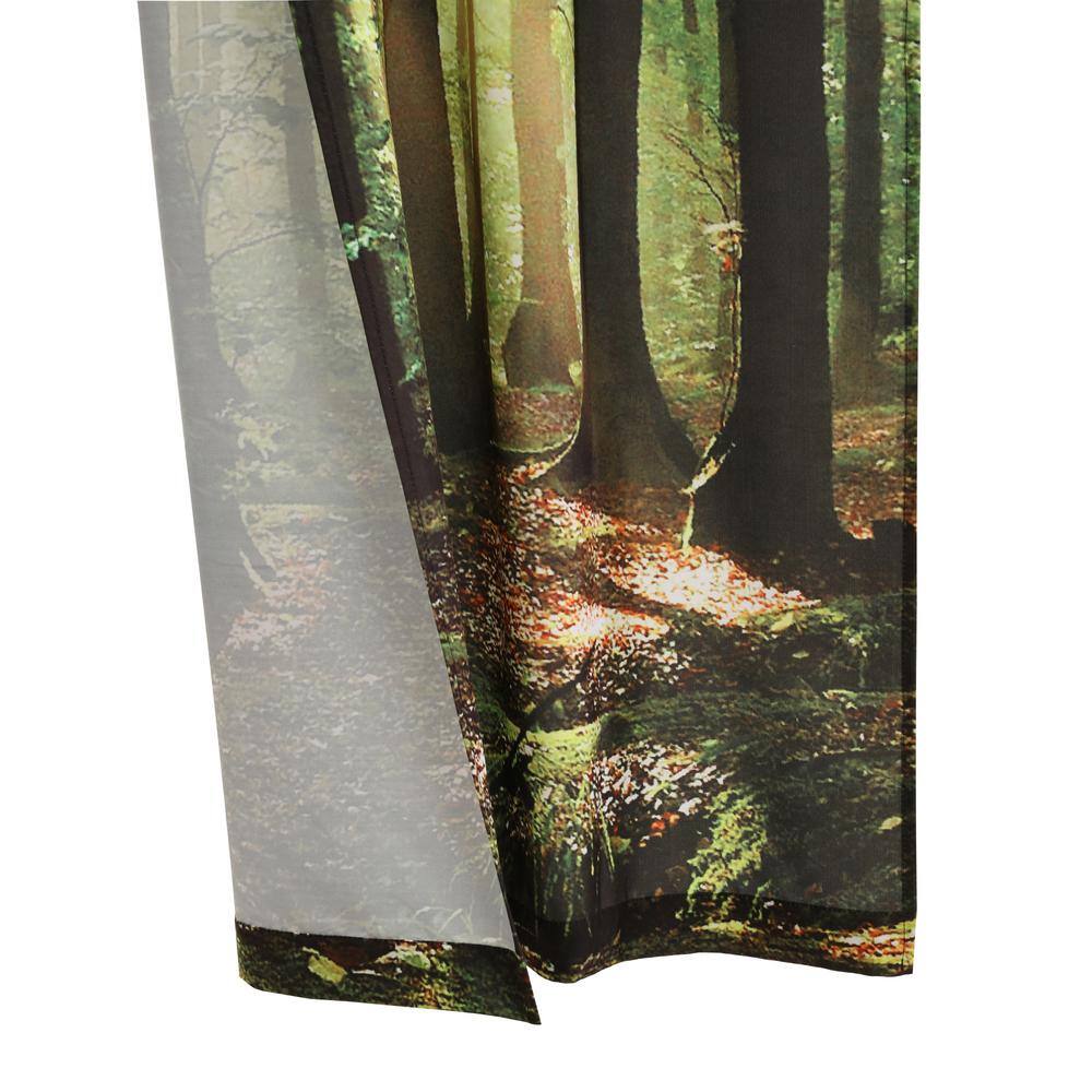 Forest Scene Light Filtering Polyester Curtain Panels