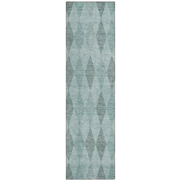 Addison Rugs Chantille ACN561 Teal 2 ft. 3 in. x 7 ft. 6 in. Machine Washable Indoor/Outdoor Geometric Runner Rug