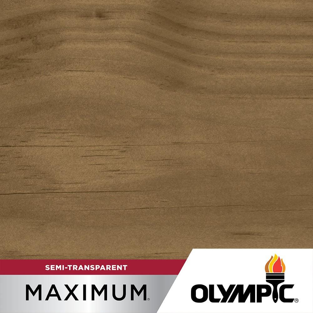Olympic Maximum 1 gal. Mushroom Semi-Transparent Exterior Stain and Sealant in One Low VOC, Brown -  OLY910-01