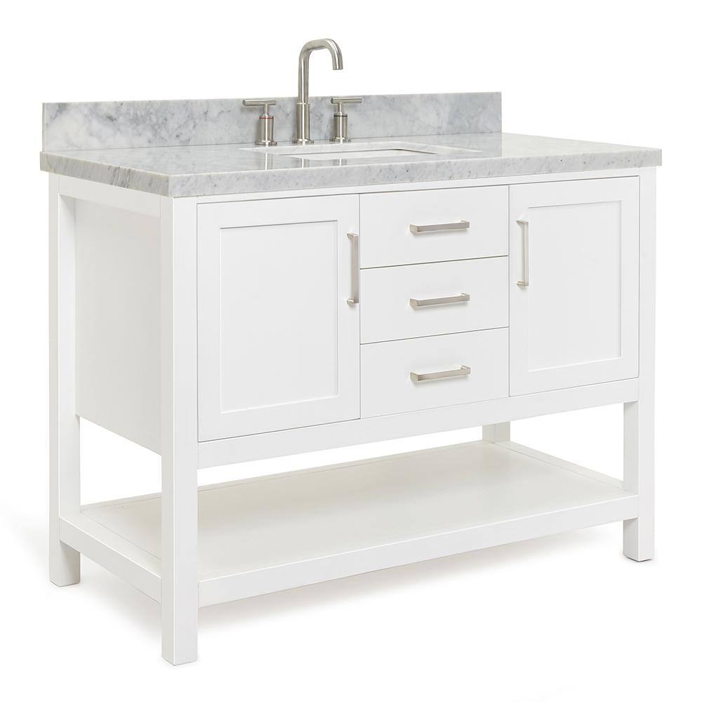 Bayhill 49" White Marble Top Single Sink Vanity