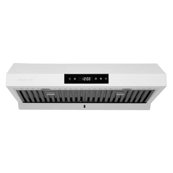 HAUSLANE 30 in. Ducted Under Cabinet Range Hood with 3-Way Venting Changeable LED Powerful Suction in Matte White