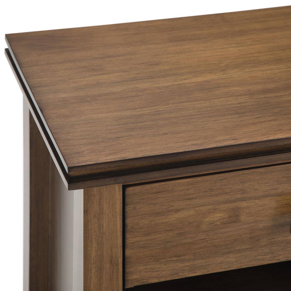 Rustic Natural Aged Brown Pine 1-Drawer Nightstand
