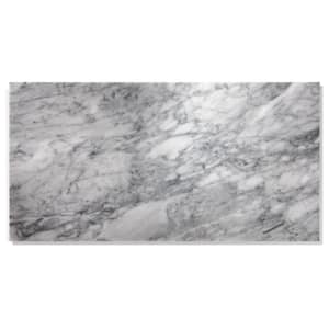 Gray 24 in. x 12 in. Polished Marble Look Tile (8 sq. ft./Box)