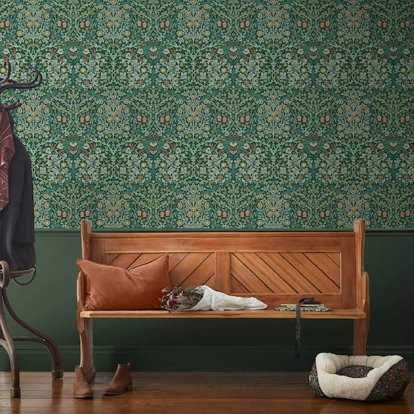 Blackthorn Deep Green Wallpaper Sample