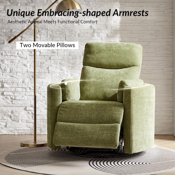 JAYDEN CREATION Flora Green Contemporary Swivel Rocker Power