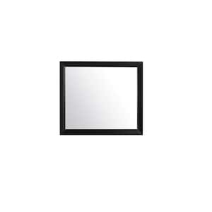 39 in. W x 35 in. H Wood Black Decorative Mirror