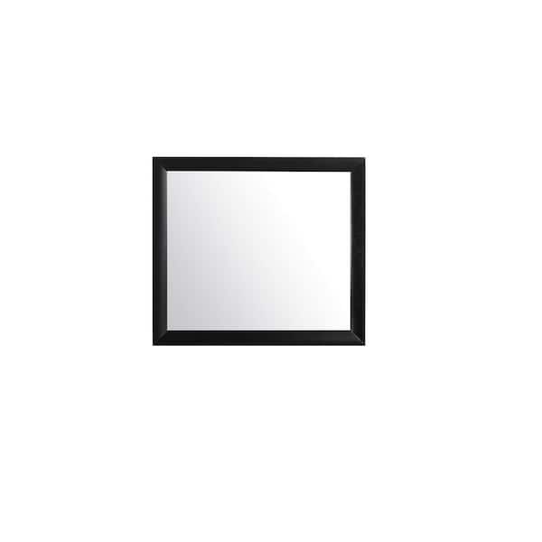 HomeRoots 39 in. W x 35 in. H Wood Black Decorative Mirror