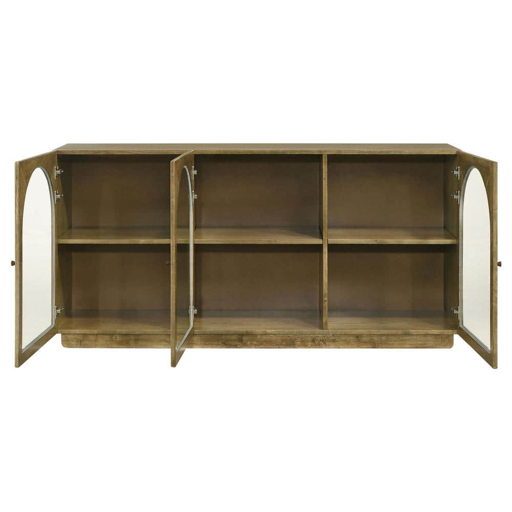 Castlewood 71-Inch Brown Oak Mid Century Modern Sideboard Buffet