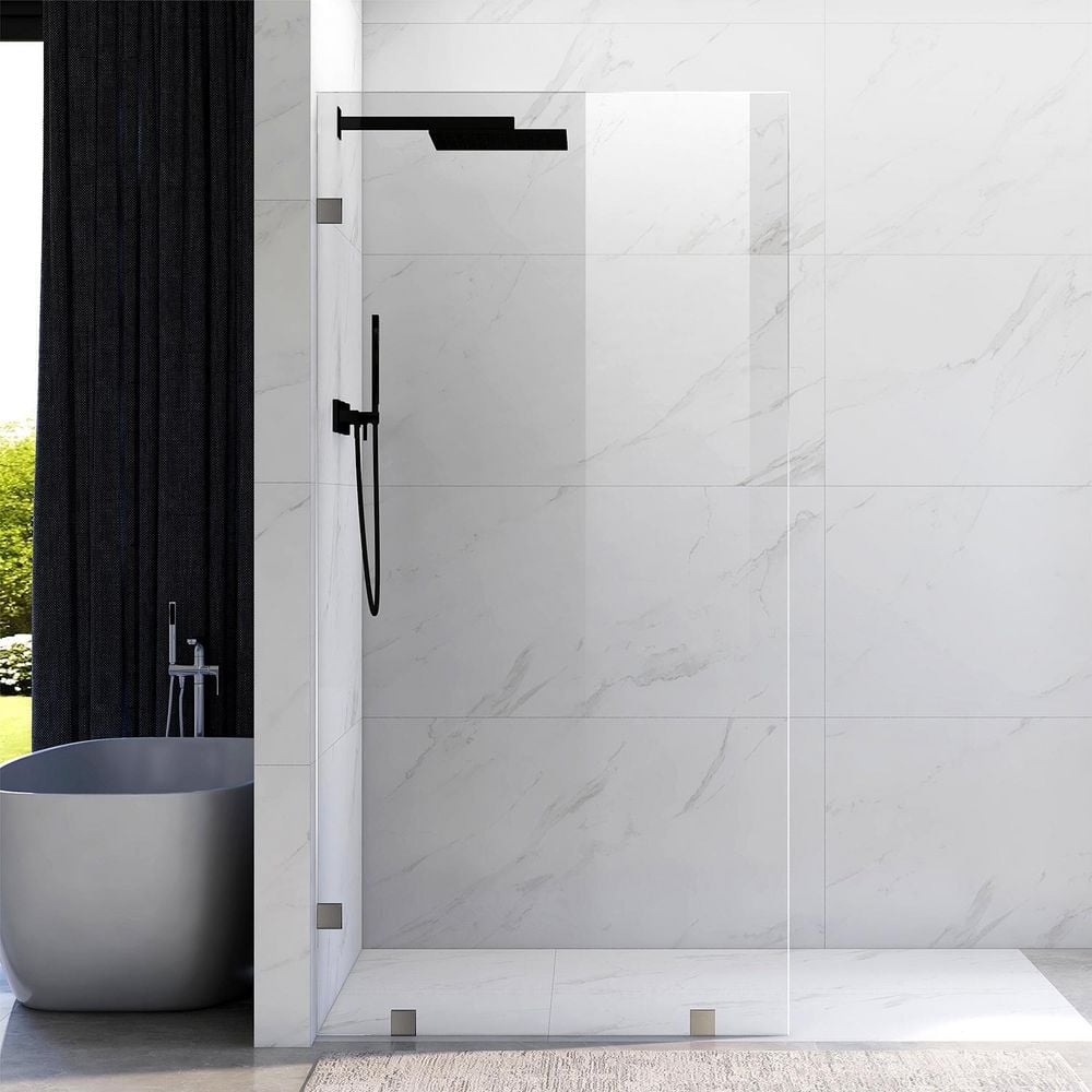 UKH07B2 43 in. W x 80 in. H Frameless Fixed Shower Door Panel in Space Gray, SGCC 3/8 in. Clear Tempered Glass price history on PriceWatchPro