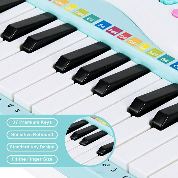 Kids Piano Toy 23Keys Electronic Keyboard with Microphone Musical Instrument 