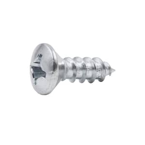 #12 x 3/4 in. Phillips Oval Head Zinc Plated Wood Screw (4-Pack)