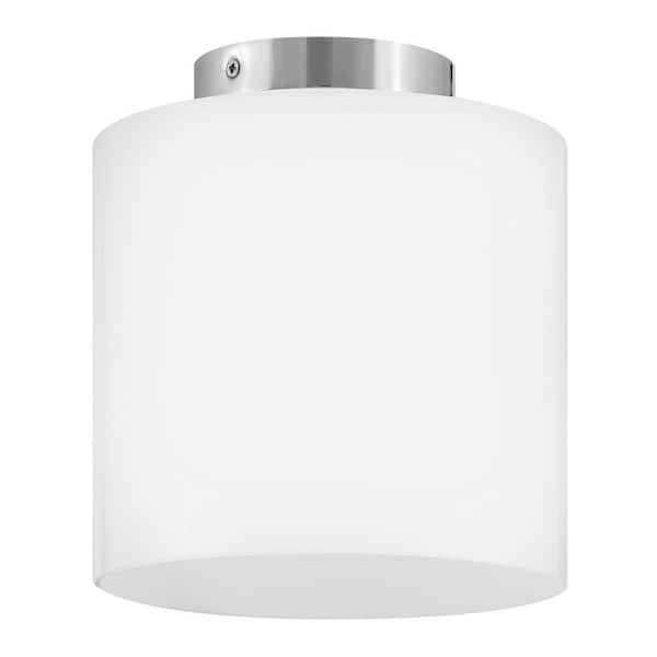 LARK Pippa 8.5 in. 1-Light Polished Nickel Flush Mount