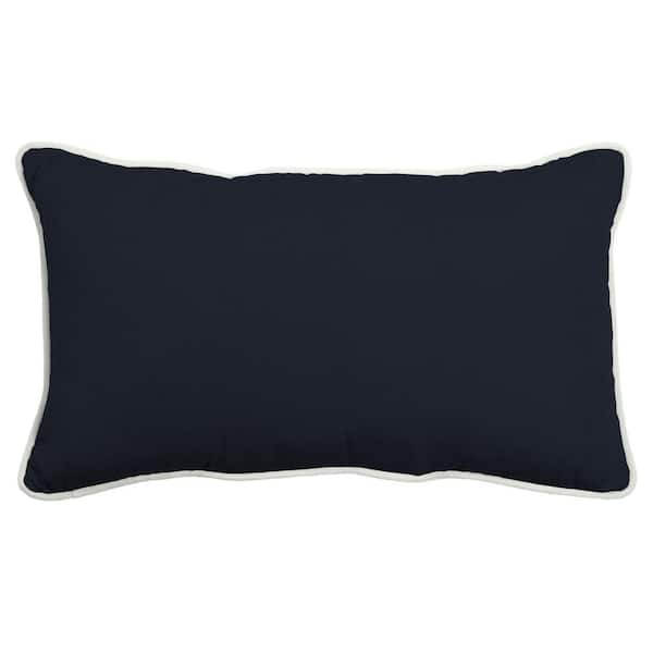 Navy Geometric Lumbar Pillow, Chair Cushion, Small Pillow, 50 X 30cm, 20 X  12 Inch, Linen Cushion, Made in Australia 
