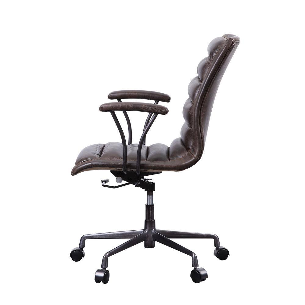 Distressed Brown Leather Executive Swivel Office Chair