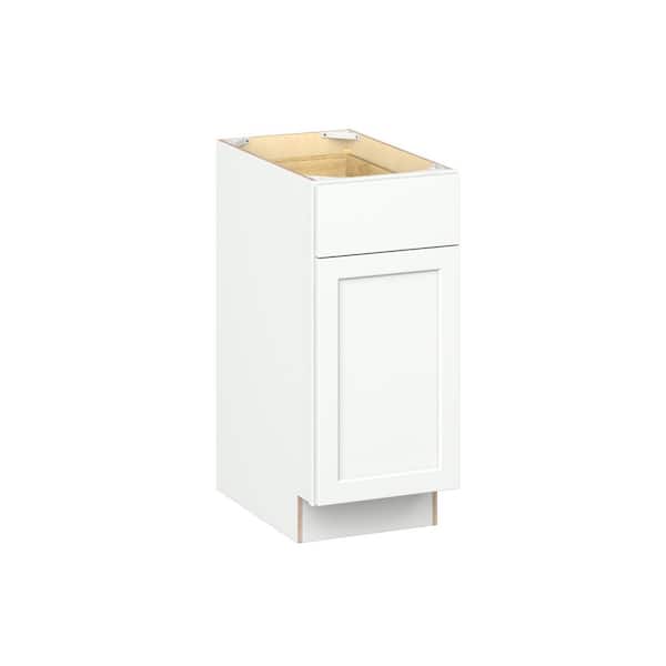 Emerson Pure White Base 1 drawer with 1 Left door Ready to Assemble Kitchen Cabinet (15 in. W x 34.5 in. H x 24 in. D)