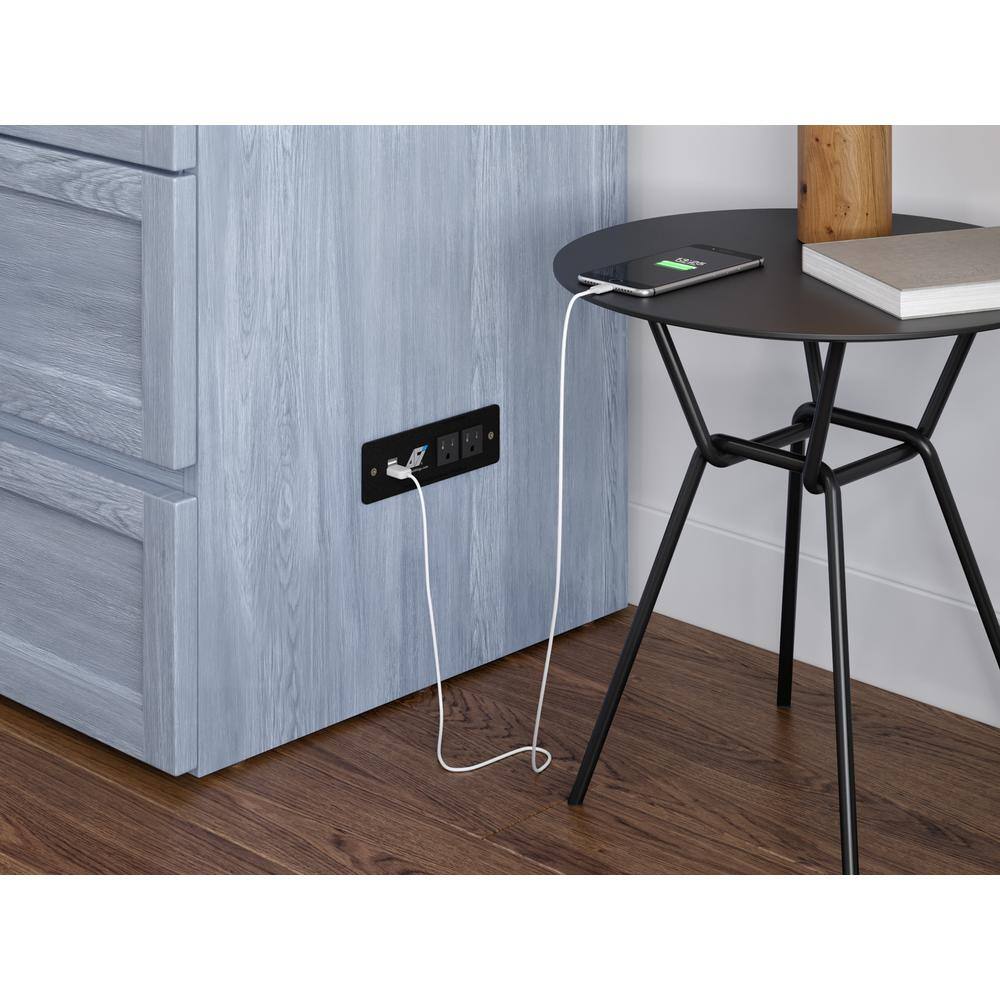 Northfield Driftwood Queen Murphy Bed Chest with Built-in Charger
