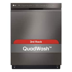 24 in. PrintProof Black Stainless Steel Front Control Dishwasher