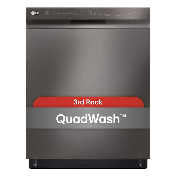 LG 24 in. PrintProof Black Stainless Steel Front Control Dishwasher ...