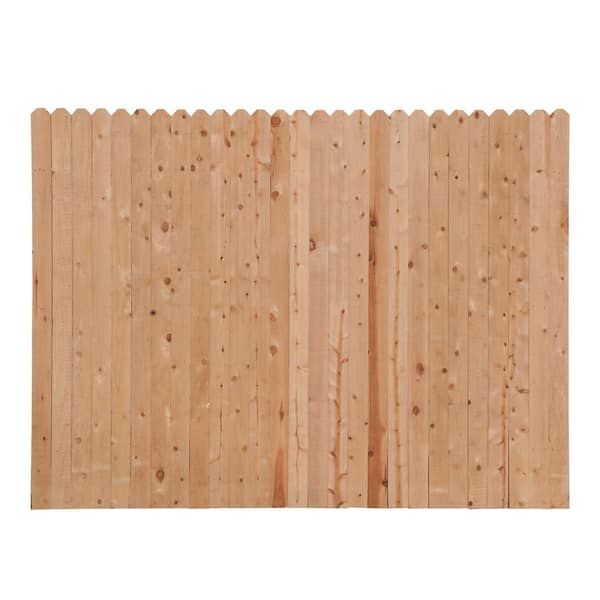 6 ft. H x 8 ft. W Spruce Pine Fir Dog-Ear Fence Panel