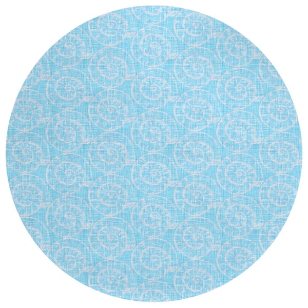 Addison Rugs Surfside Blue 8 ft. x 8 ft. Geometric Indoor/Outdoor Area Rug