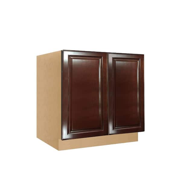 Charlotte Raised 39 in. W x 34.5 in. H x 24 in. D in Bordeaux Plywood Assembled Full Height Door Base Cabinet