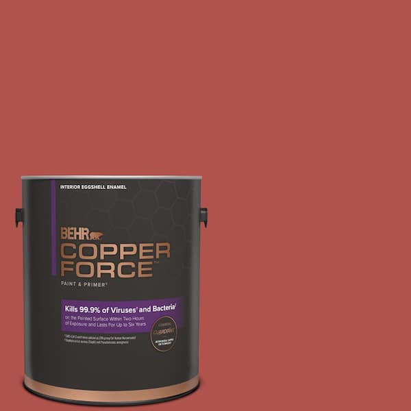 COPPER FORCE 1 gal. #BIC-48 Fortune Red Eggshell Enamel Virucidal and Antibacterial Interior Paint & Primer