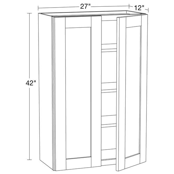 Arlington Vesper White Plywood Shaker Stock Assembled Wall Kitchen Cabinet Soft Close 27 in W x 12 in D x 30 in H