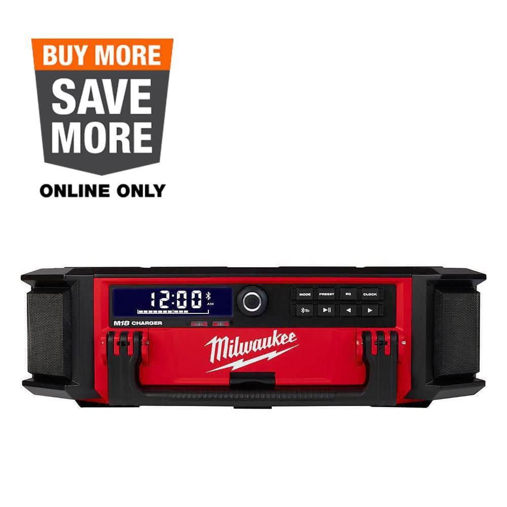 Milwaukee M18 Lithium-Ion Cordless PACKOUT Radio/Speaker with Built-In Charger 2950-20 - The Home Depot