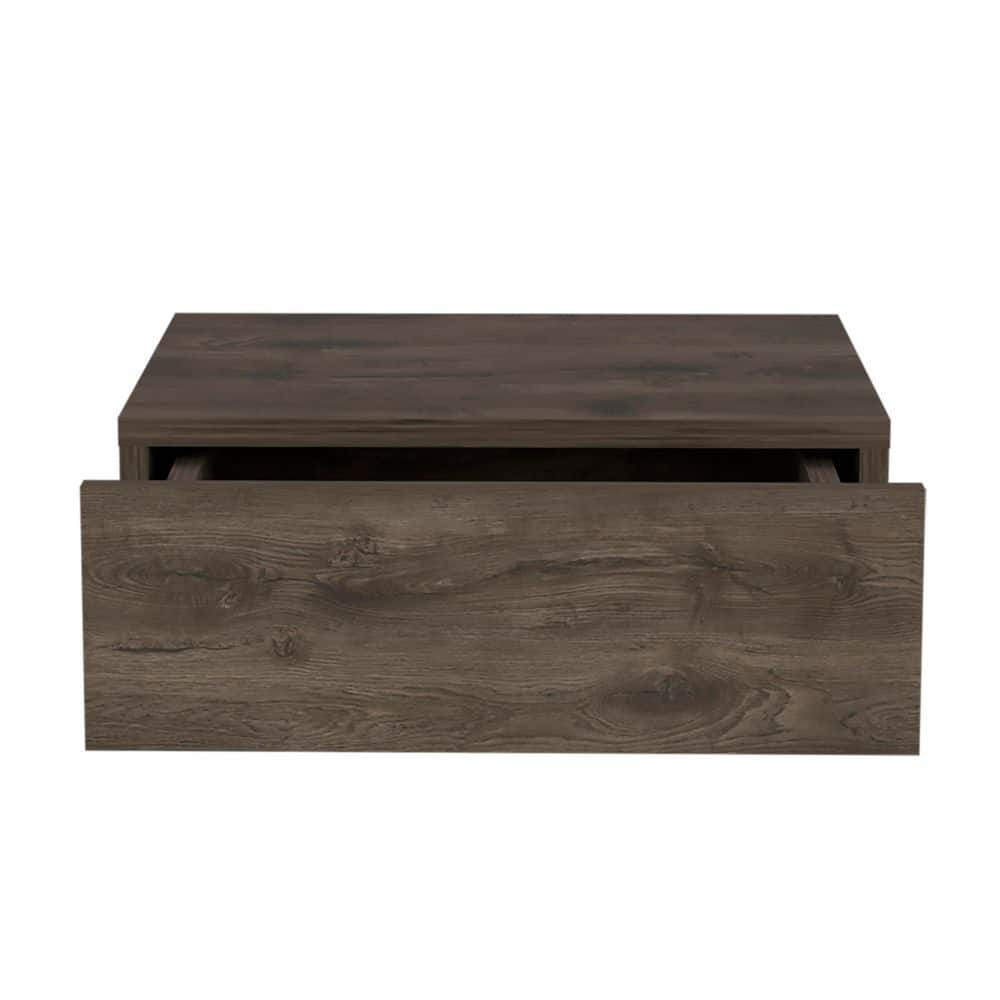 15.7 in. W x 13.4 in. D Dark Brown Wood Decorative Wall Shelf, Wall-Mounted