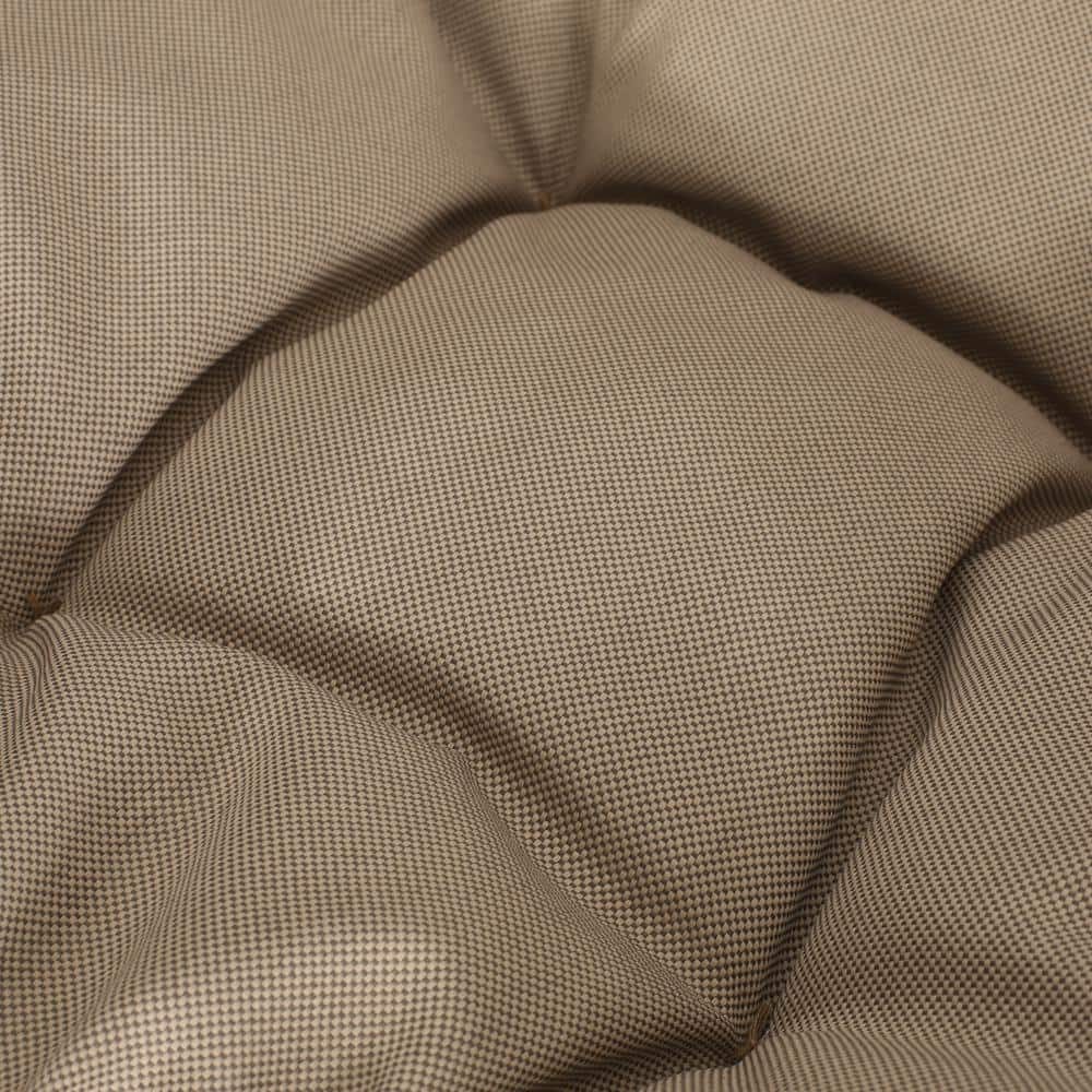 Light Brown and Beige Wicker Outdoor Dining Chairs with Cushions, Set of 2