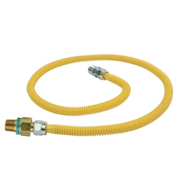 BrassCraft 1/2 in. MIP x 1/2 in. MIP x 36 in. Gas Connector (1/2 in. OD) w/Safety+Plus2 Thermal Excess Flow Valve (71,100 BTU)