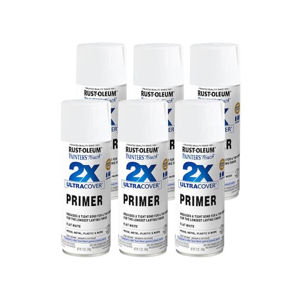 12 oz. Flat White Primer General Purpose Spray Paint (6-Pack)