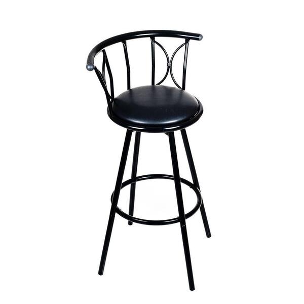 Pure Garden Black 39 in. Padded Patio Bar Stool