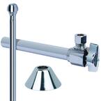 Faucet Kit: 1/2 in. Nom Sweat x 3/8 in. O.D. Comp 1/4 Turn Angle Ball Valve with 5 in. Extension, 12 in. Riser, Flange