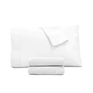 600 TC Egyptian Cotton White Sheet Sets California King Breathable and Durable