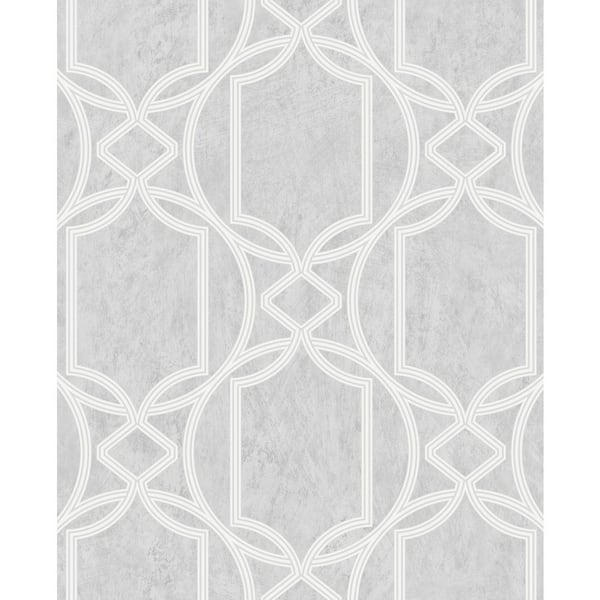 Graham & Brown Tranquility Deco Geo Soft Grey Vinyl Strippable Roll (Covers 56 sq. ft.)