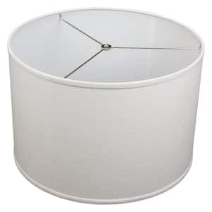 Fenchel Shades 18 in. Top Dia x 18 in. Bottom Dia x 12 in. H Designer Linen Off White Drum Lamp Shade