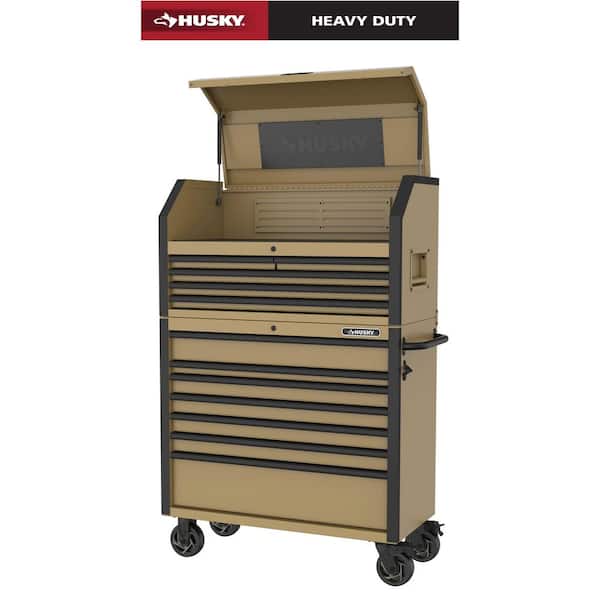 Heavy-Duty 42 in. W 12-Drawer Matte Desert Tan Rolling Tool Chest Combo