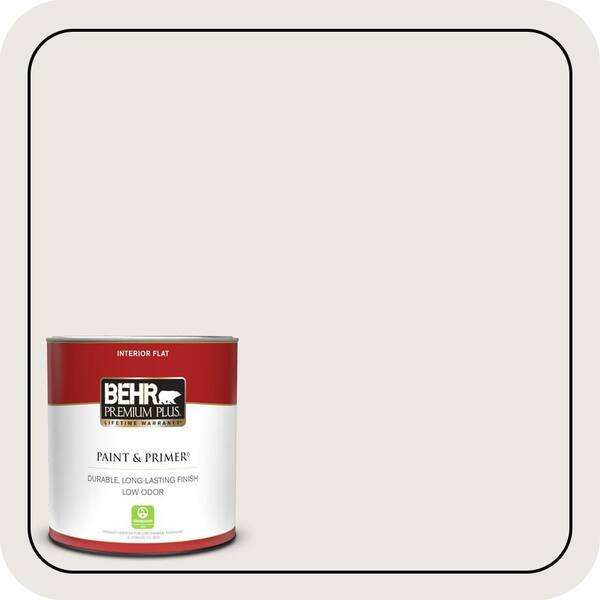 BEHR PREMIUM PLUS 1 qt. #MQ3-32 Cameo White Flat Low Odor Interior Paint & Primer