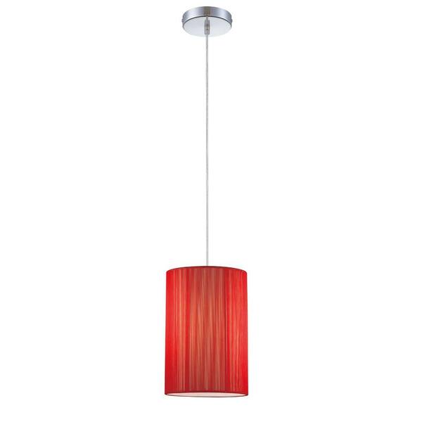 Eurofase Julian Collection 1-Light Chrome and Red Large Pendant