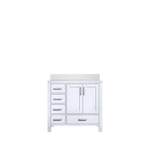 Jacques 36 in. W x 22 in. D Right Offset White Bath Vanity and White Quartz Top