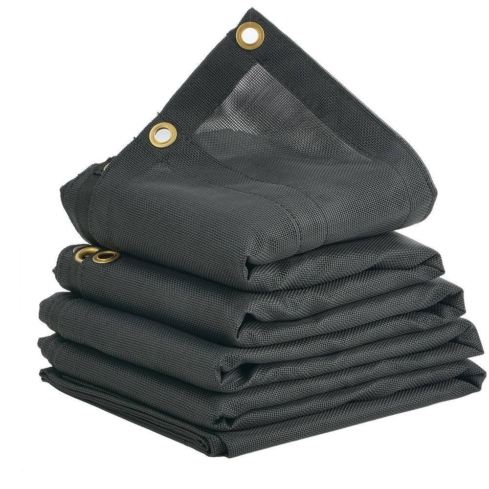 Heavy Duty Black PVC Coated Mesh Dump Truck Tarp with Brass Grommets