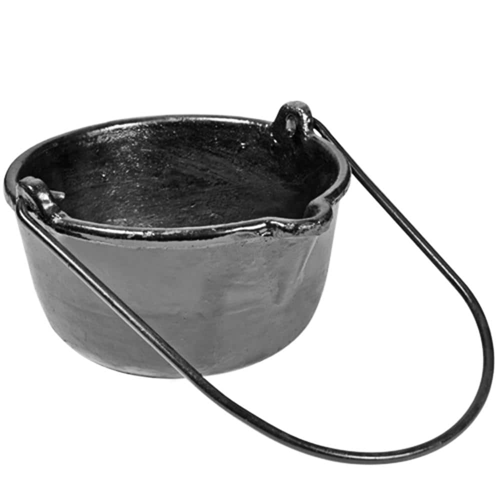 Lodge 0.5 qt. Cast Iron Melting Pot in Black with Silicone Brush LMPB21 -  The Home Depot